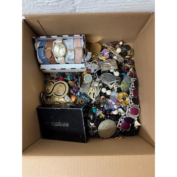 Jewelry - Box of vintage costume jewelry lot